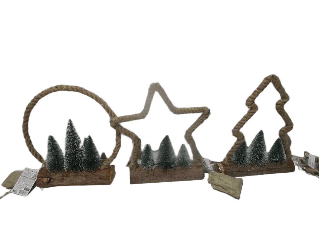 Xmas Figure Jute 30led 3ass