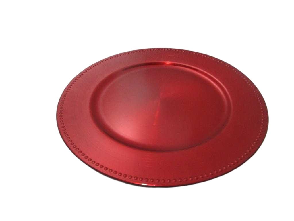 Plate Pres With Beads Red