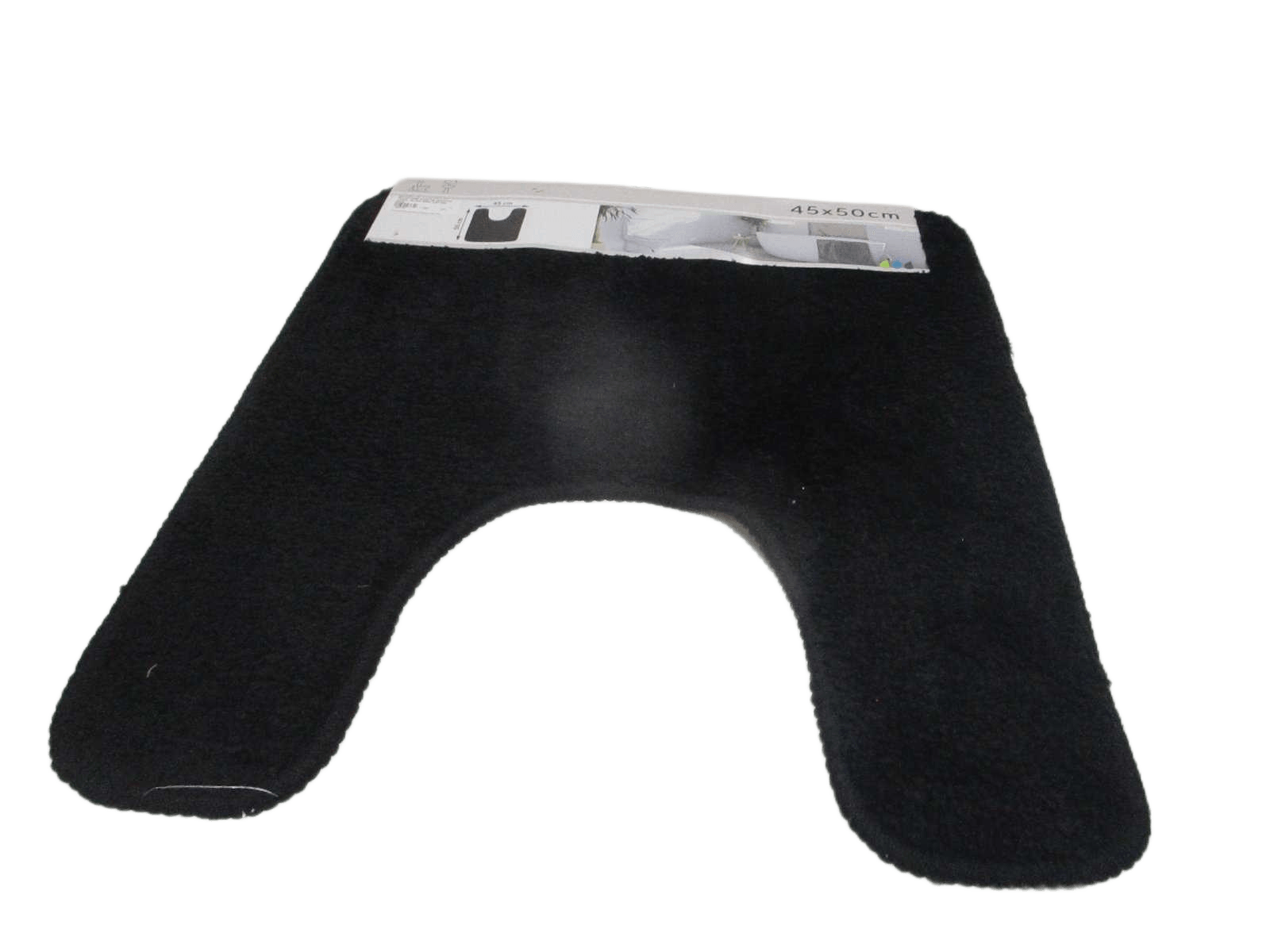 Bathmat Tapis Contour Wc Microfibre 45x50 Cm Dessous Latex - Black