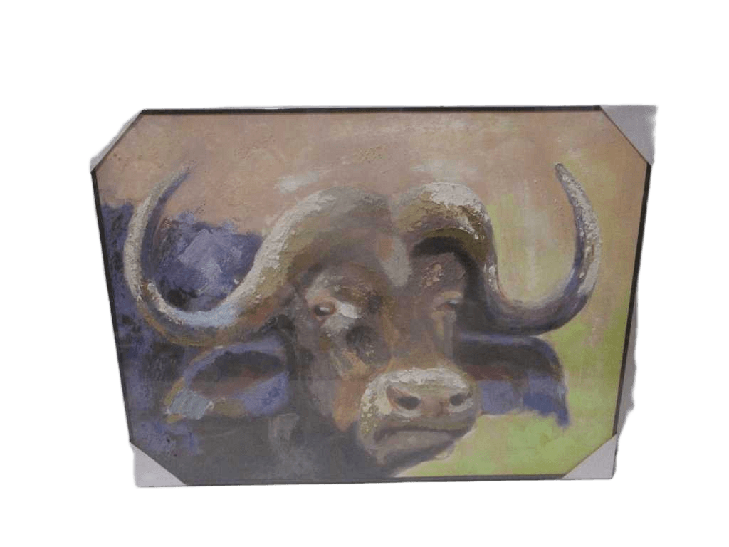 Painting 3d-Handmade Bufallo Ps Frame Black Packing Blister 90x120cm