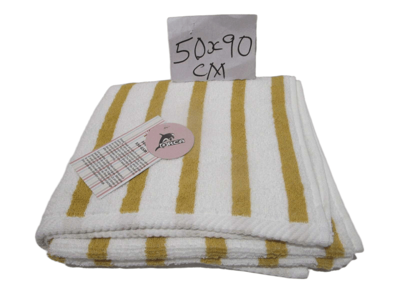 Towel Striped - Yarn Dyed Dobby Towel - Duble Ply 2/20 - 550 Gsm - Combed Cotton Yarn - Rope Design Hem On Both Sides