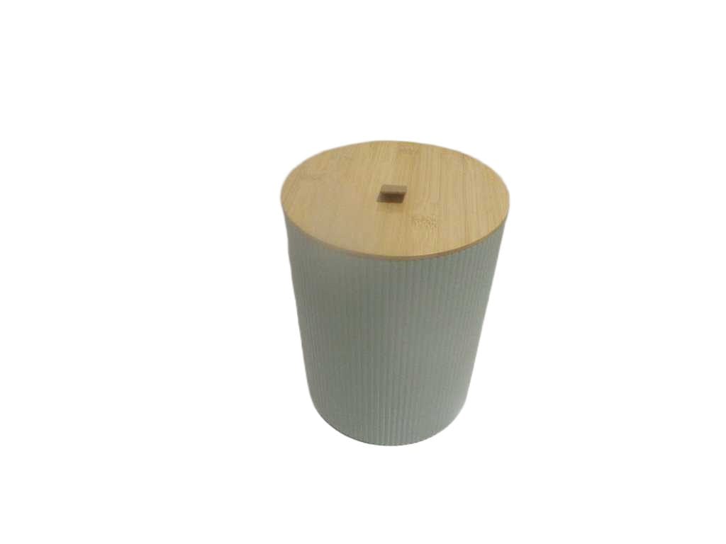 Dust Bin, Pp+bamboo 550g Green Dia 19.5*24