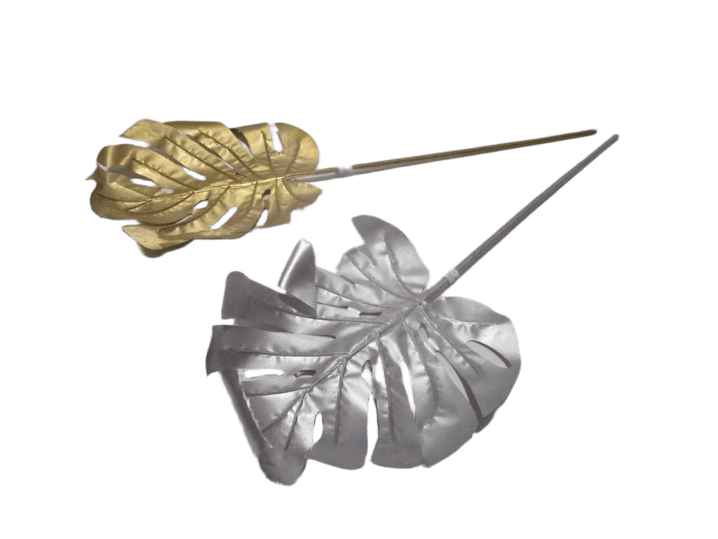 Artificial Flower 84cm Plastic Monstera 2 Ass. : Silver(Ch10829373's) -6pcs Gold Yc-2 -6pcs 84*64*38cm