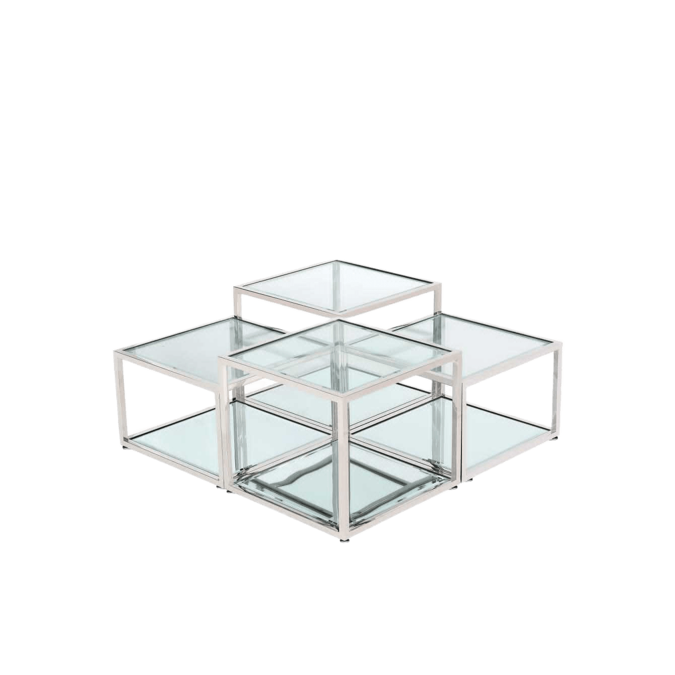 Coffee Table Silver Set Of 4 100*100*45