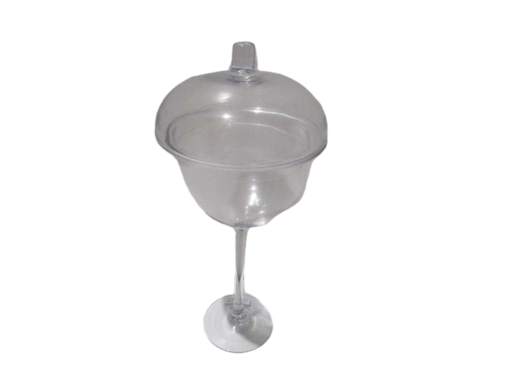 Vase Glass W Lid Clear Clear 22.5*46.5