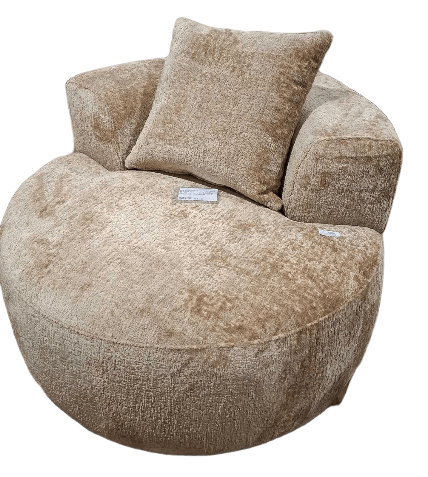 Arm Chair Swivel Tan Light Brown Armless Swivel Round With 1 Pillow 102x102x90 Cat5 G0602120