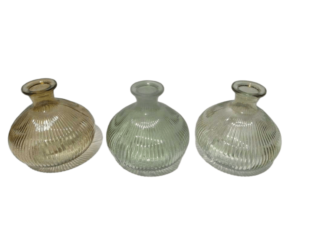 Vase Glass 125mm 3ass