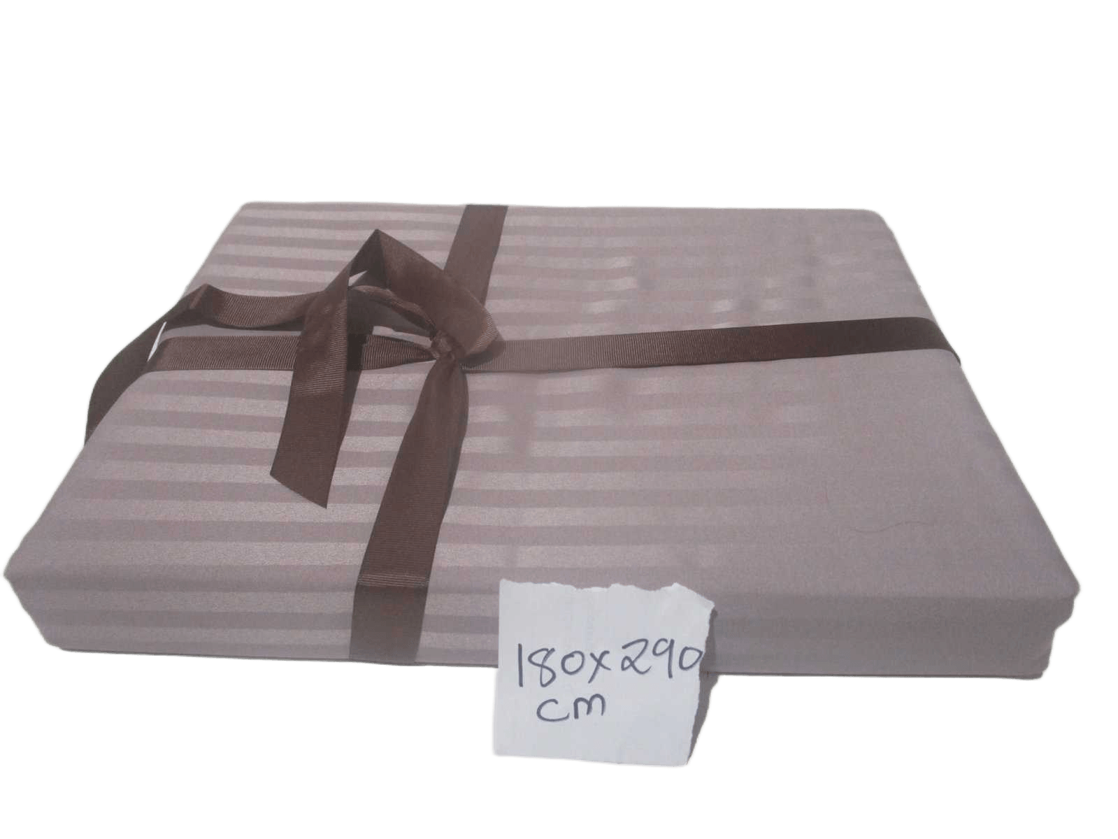 Bed Sheet Taupe Set 2 Pcs 180x290cm, 1 Pillow Case 50x70cm+5cm 105gsm Polyester Stripe Design With Good Package Our Design Uni Col 006