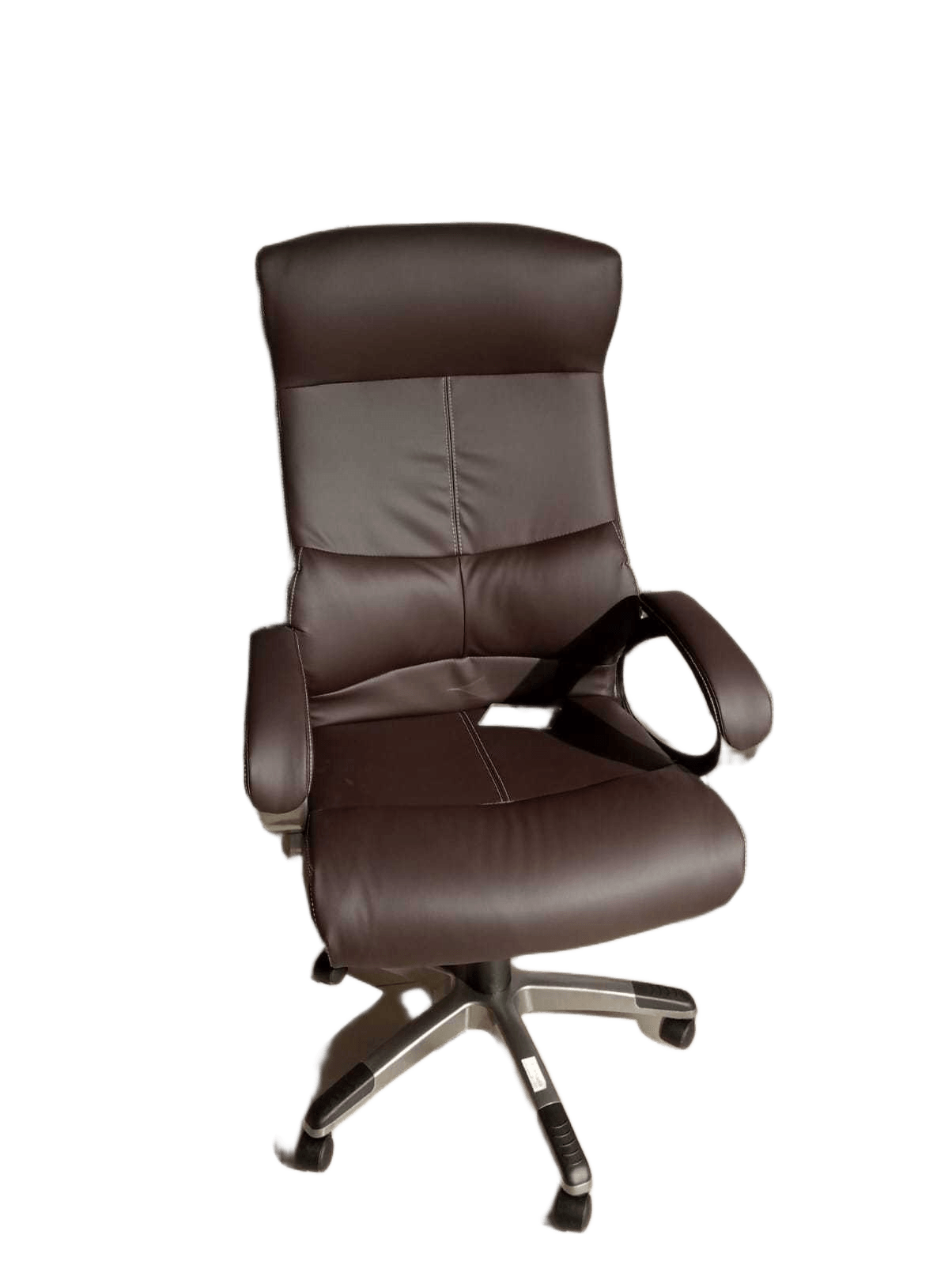 High Back Office Chair Dk Brown- Pu