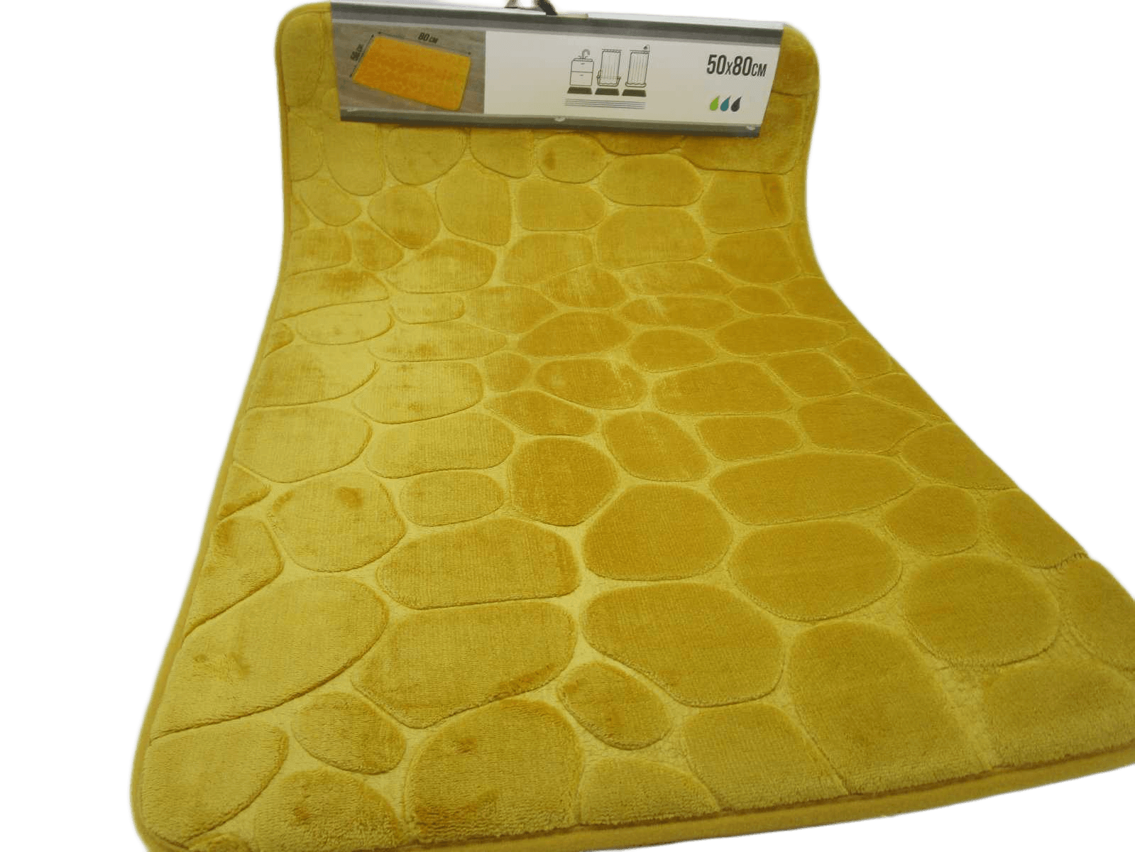 Bathmat Memory Microfiber Pebble 50x80 Cm - Mustard