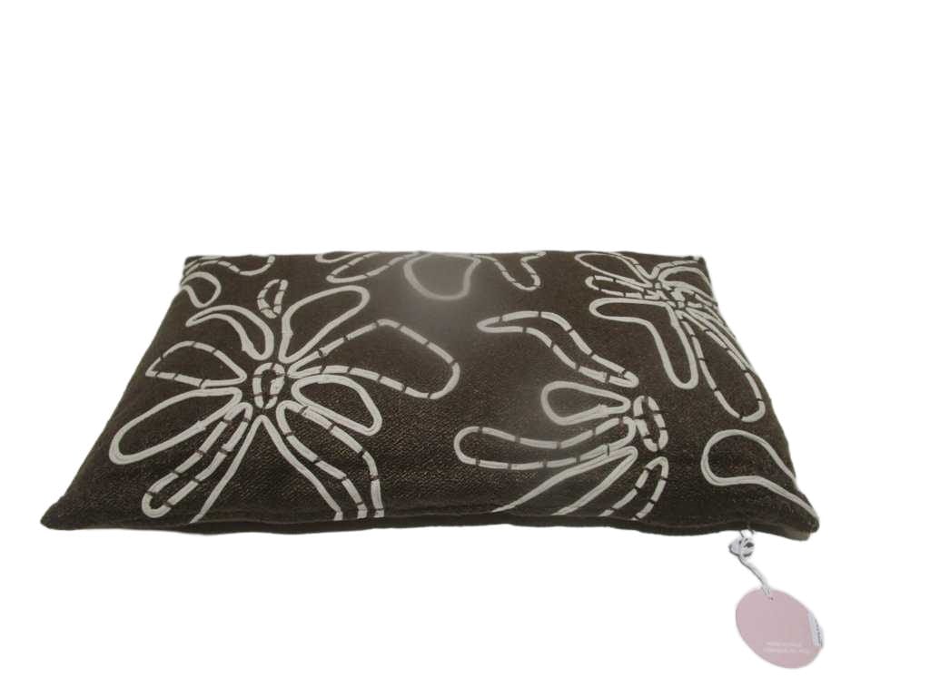 Cushion 30x50cm - Filling 275gsm Vaccum Packed - Front Polyester Boucle Fabric And Back Cotton, With Fabric Manipulation With Hosiery Cotton Strips And Rice Stitch Embroidery