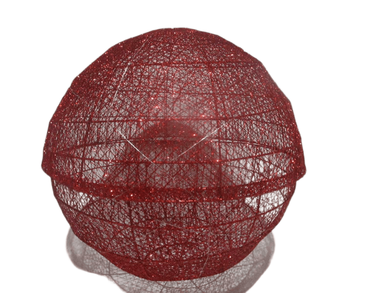 Xmas Metal Ball Deco With Light Battery Opp Bag Red 60cm