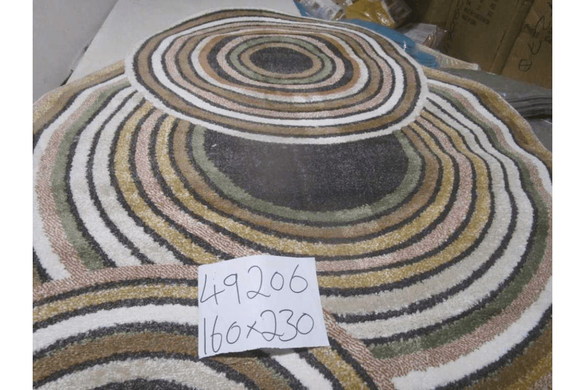 Carpet 160x230 Rio Soft Yarn Headset With Shrink Polyester 2,200 Grm / Sqm 224,000 Pnt/Sqm 12mm Pile Height Free Shape Hjy35 Green/Beige