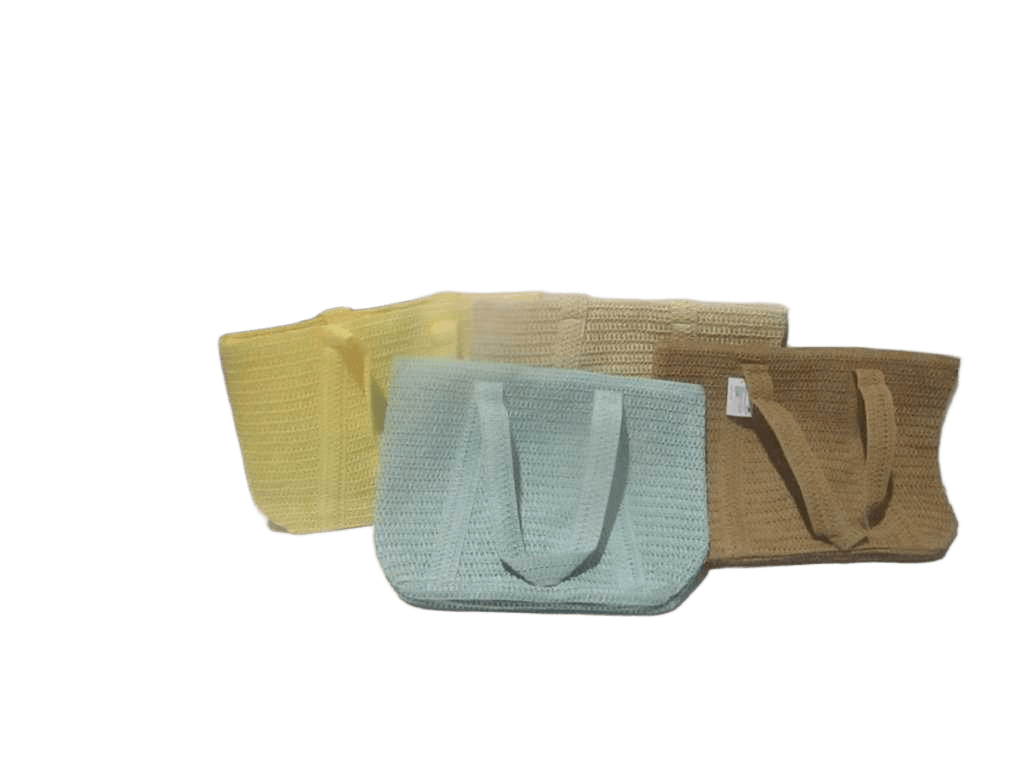 Bag Shopping/Beach Paper Straw Brown/Navie/Beige/Yellow/Mint Green 5col Ass 50x35hx36x12