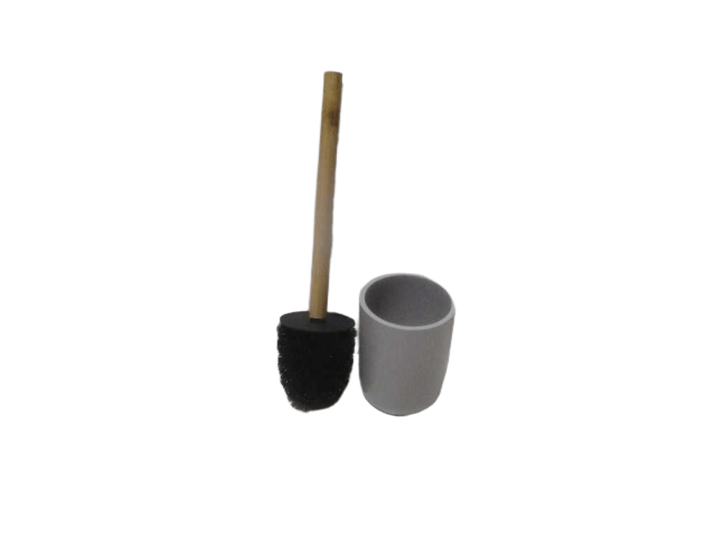 Brush Toilet Wc Polyresine - Gris Clair/Bambou