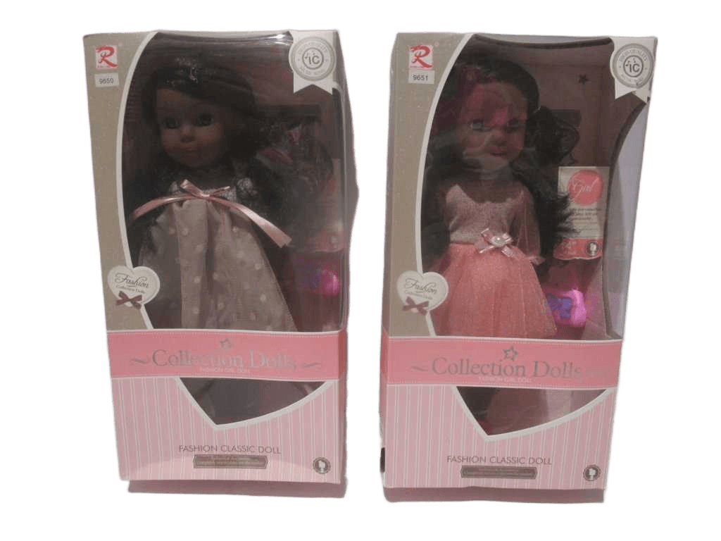 Doll Black Girl With Sound Display Box Black Pink Ass 14''