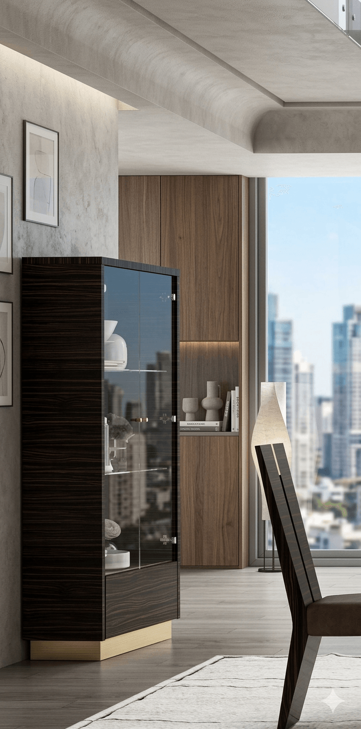 Cabinet Ebony(1015-1 Hg)+brushed Titanium Gold1030x400x1945 3cl=