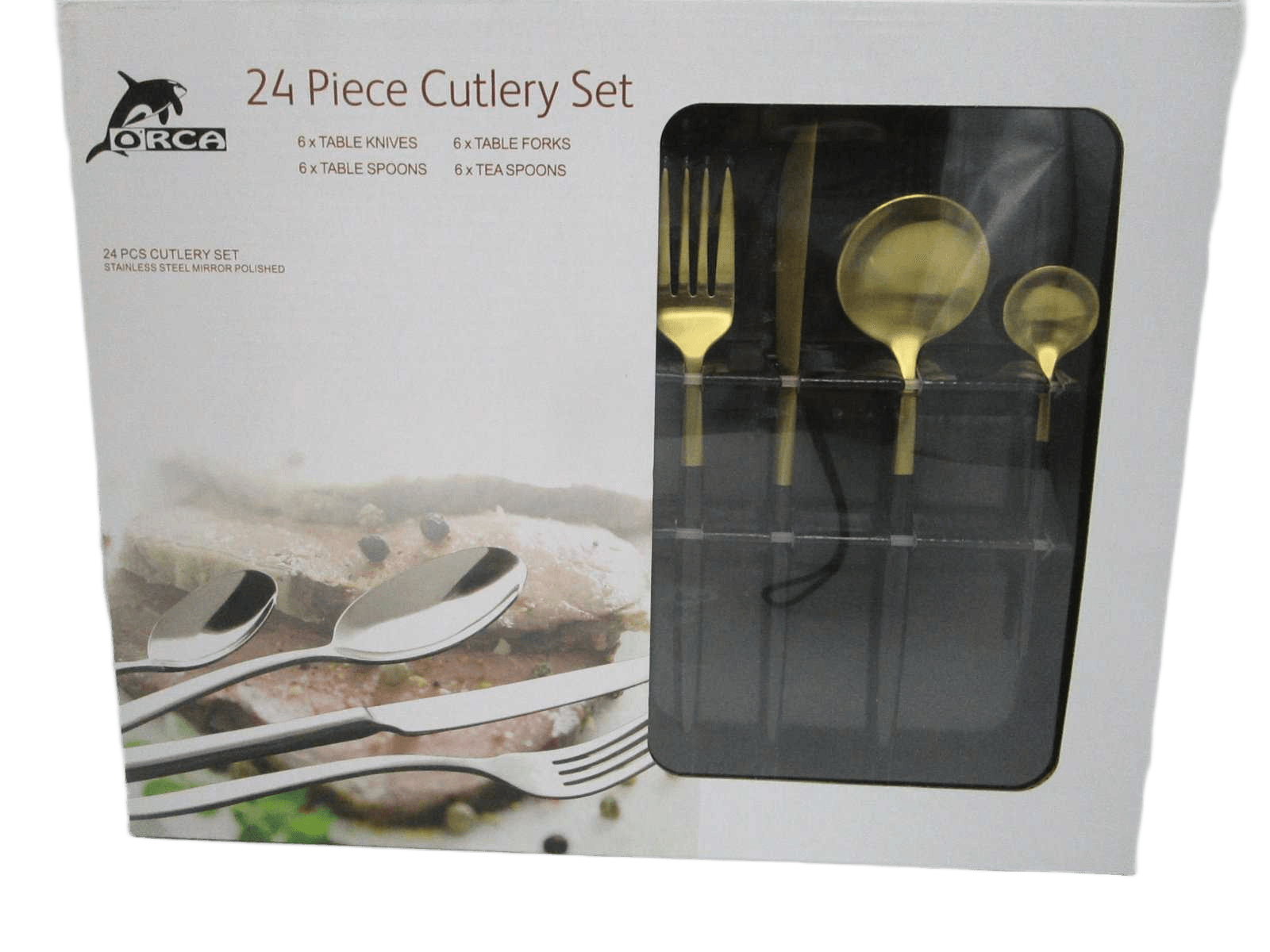 Cutlery Set Knife Dinner X6 - Dinner Fork X6 Dinner Spoon X6 - Tea Spoon X 6 - Set Of 24 Pcs - 18 1836 Stain