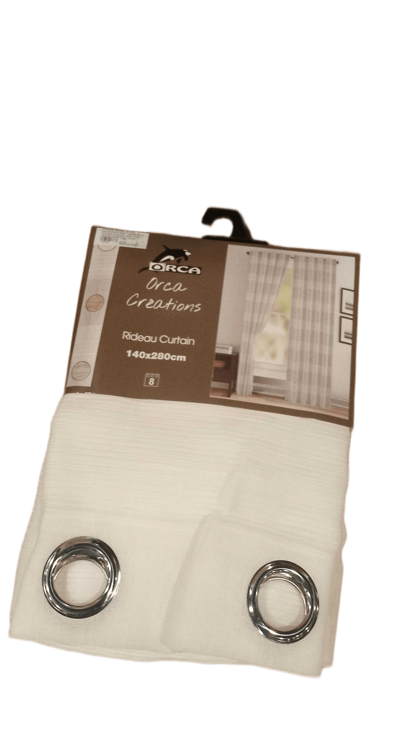 Curtain 140x280 Cm 100% Polyester 8 Ring 140gsm With Packing Hanger