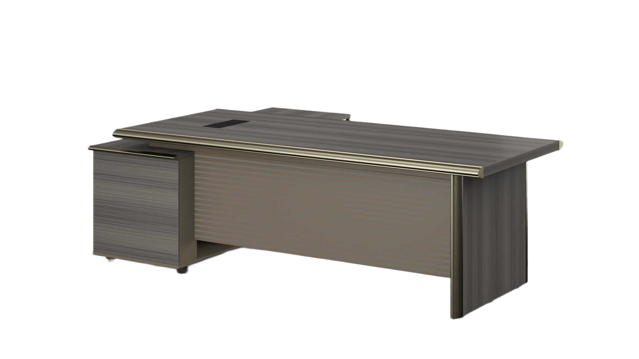 Executive Desk 2.4m Da24 Nice Oak Db04 Vl Grey Melamine 2400*2000*750