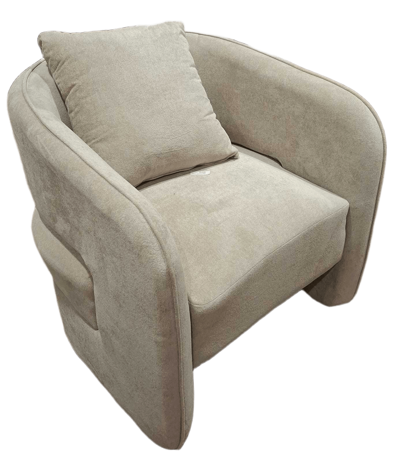Chair Club Fabric Beige With Wood Frame And 1 Pillow A62627-4