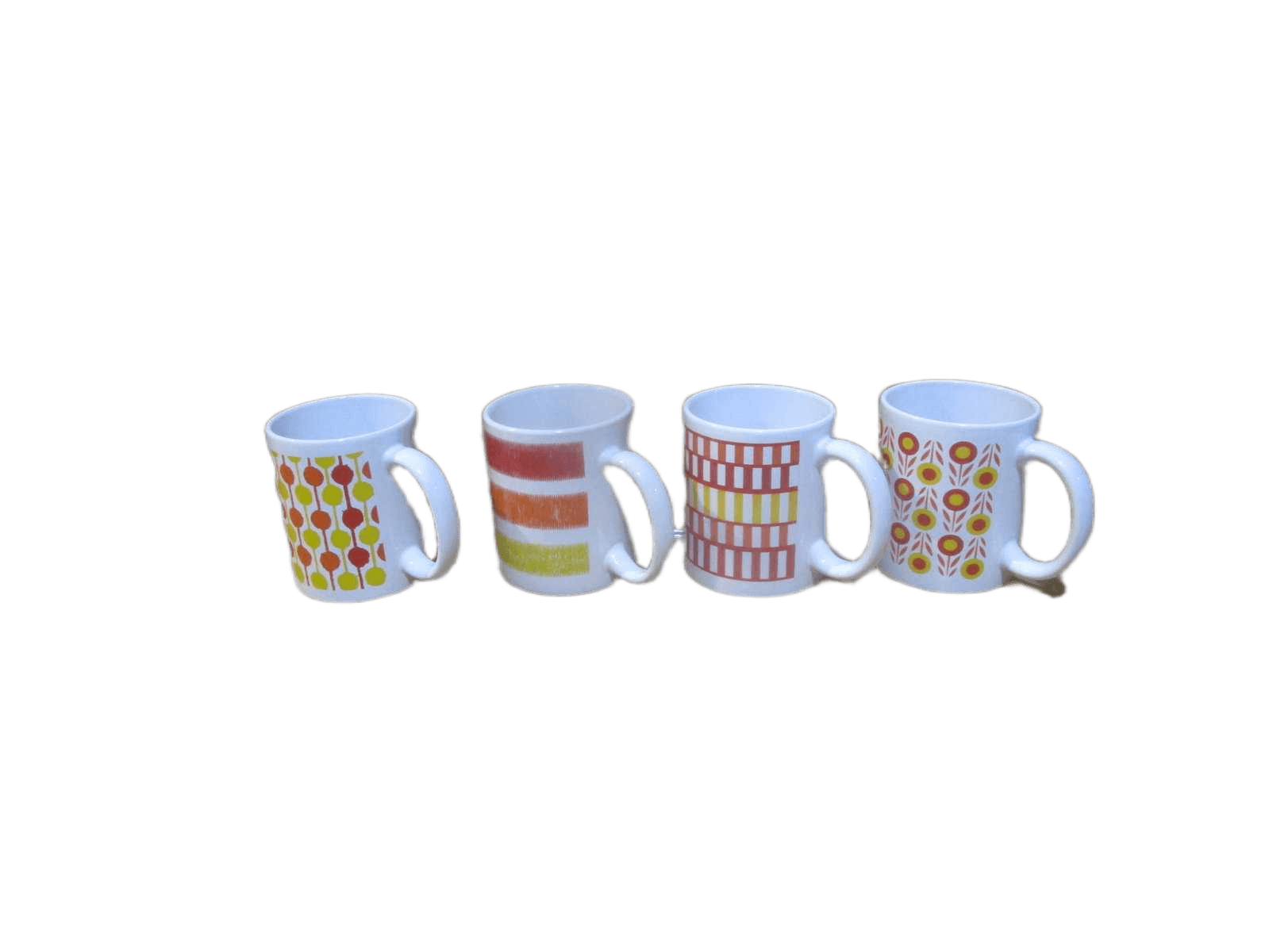 Cup-Stoneware 330ml 4 Design Ass Ceramic Red Flower,square