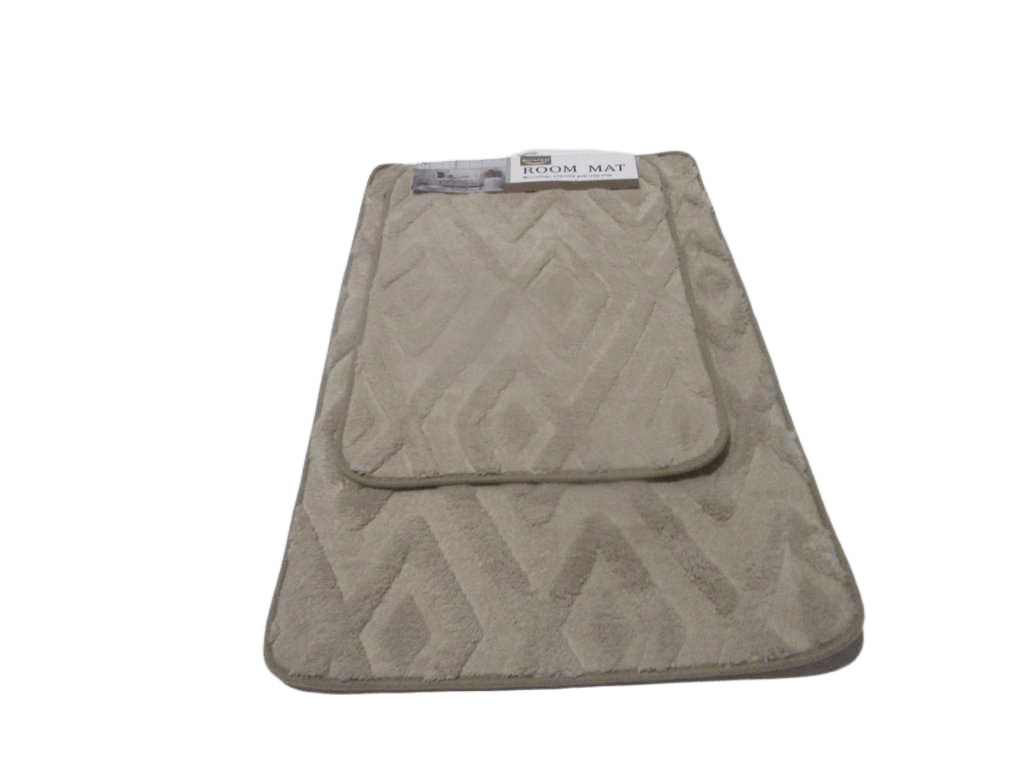 Mat Microfiber Chenille Anti-Slip Set Of 2pc 0.8cm Brown 40x60 50x80