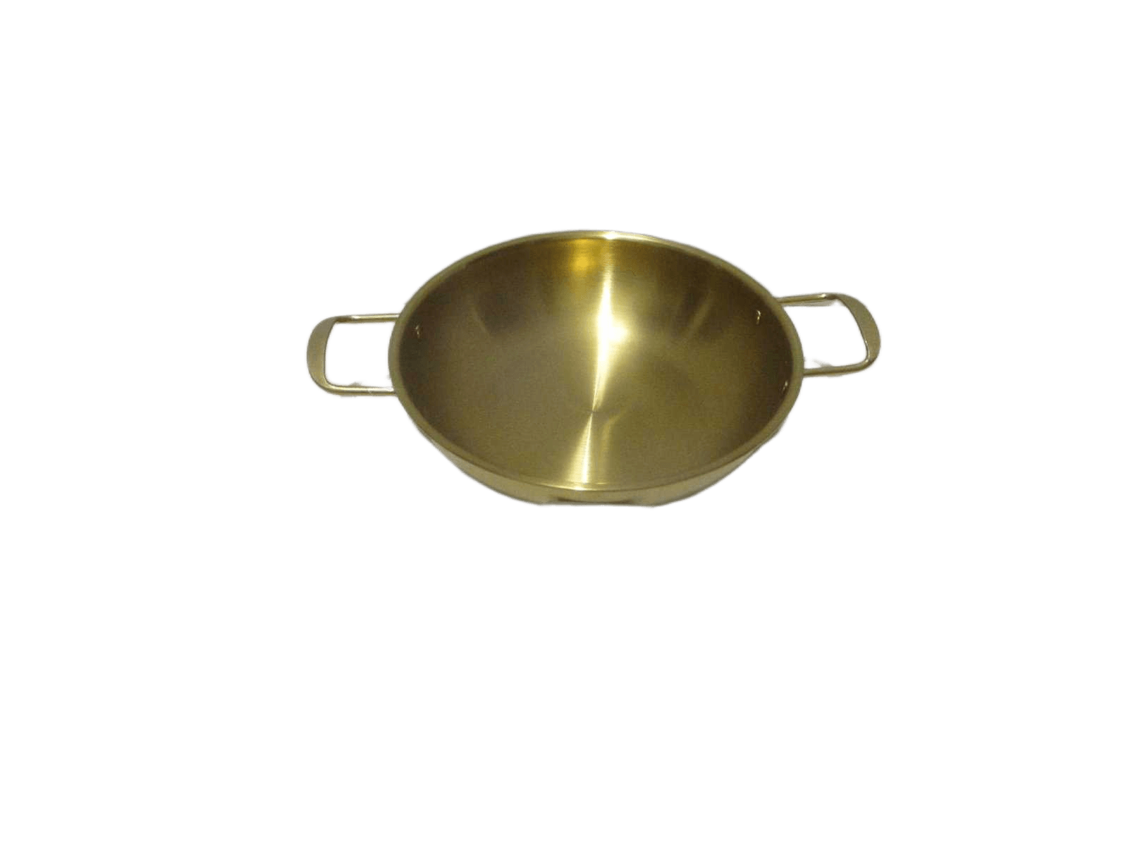 Round Pan 2 Ears Handle 201 Inox Chrome Hangding Tag+opp Bag Gold Dia 28cm*7