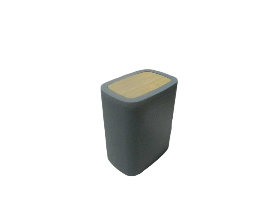 Dustbin Abs Rubber+ Pvc Facon Bambou 5l - Vert Sauge