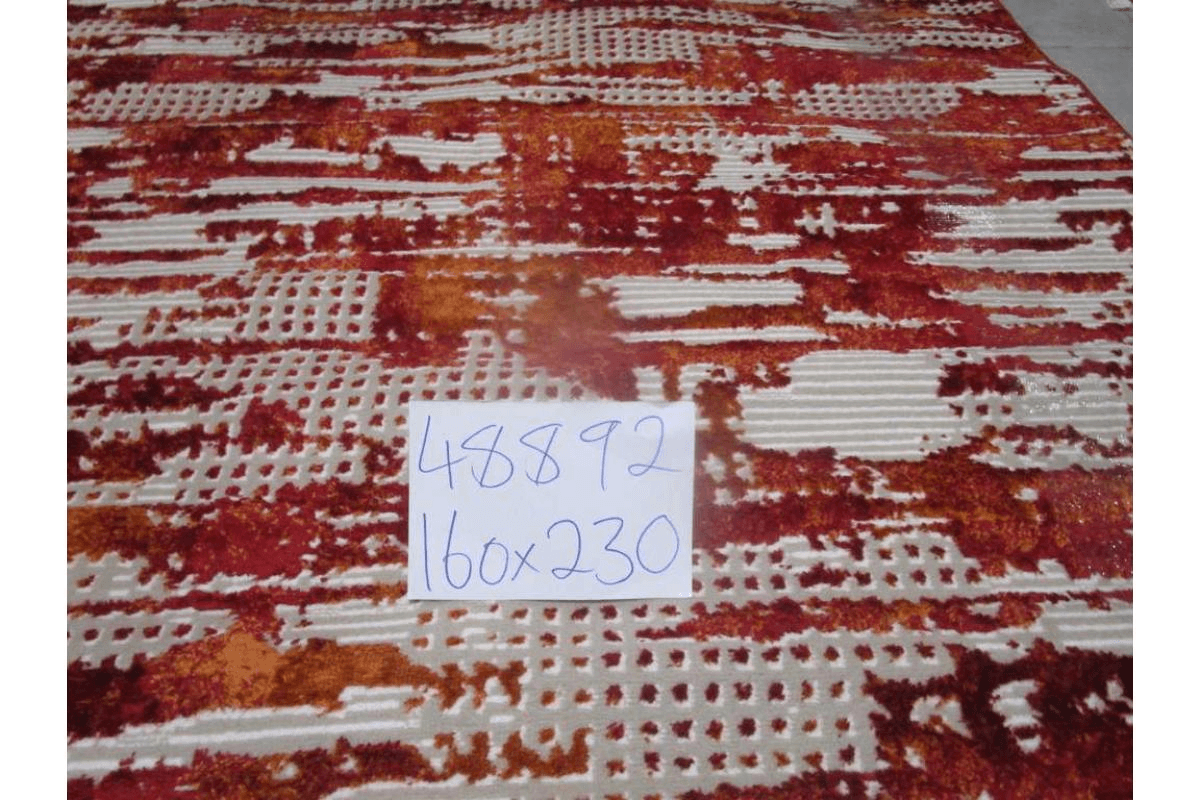 Carpet 160x230 Polyester And Shrink 204,800 Pts/Sqm 9mm Pile Hight 1,350 Grm/Sqm Orng/Red