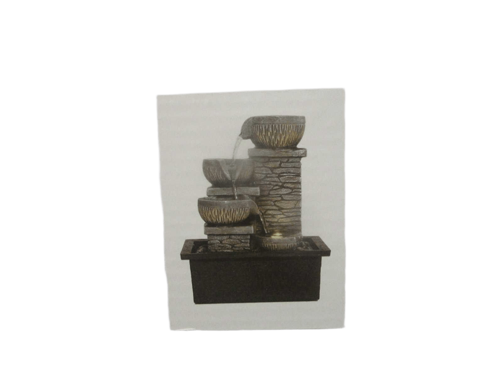 Fountain Polyresin With Platic Base Pump,3w 2 Design Ass 19x13x23