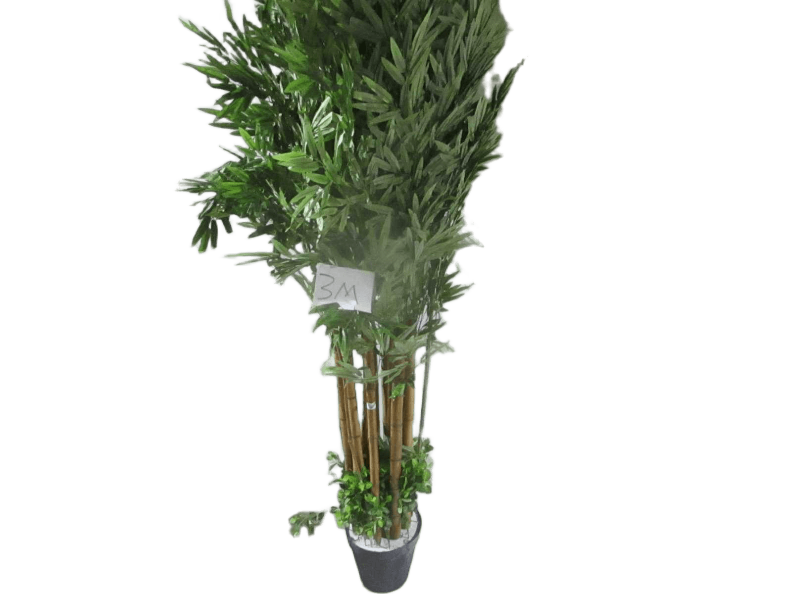 Artificial Plant 3m With Black Flower Pot 19pole Fabric Leaves+wood Branches+steelyellow Branches Green Leaves