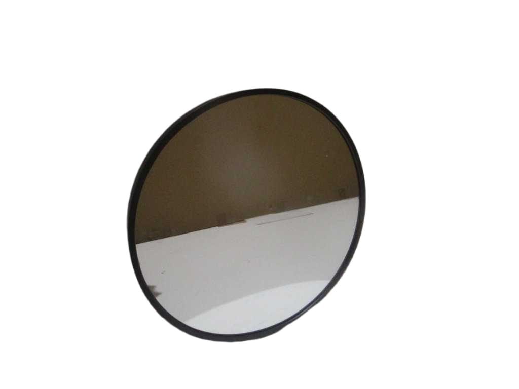 Mirror Small Round , Wall Mounted Mirror Thick 2mm Alu Frame 2.8cm Packing:brown Box+foam Board Black 40cm