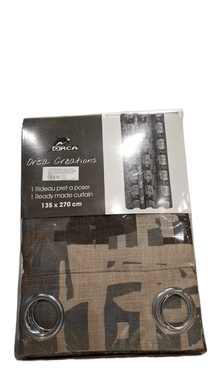 Curtain Eagle 140x270 Cm 8 Rings 100% Polyester 170 Gsm