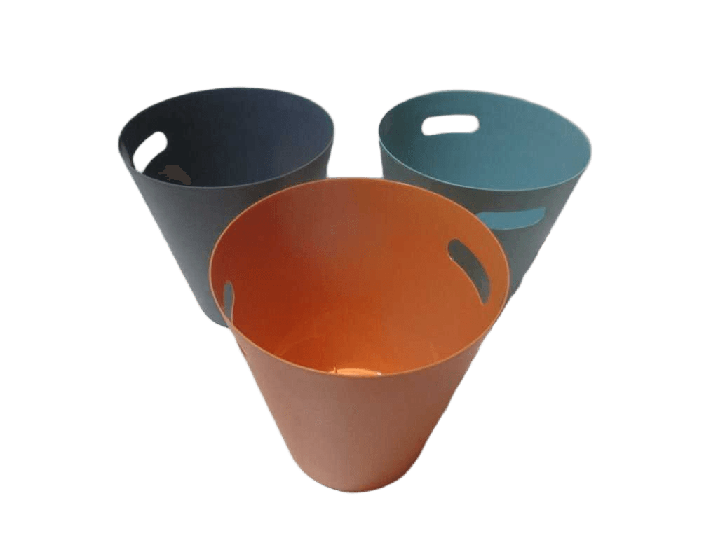 Trash Bin With Handle Pp 293.1g Orange Blue Green 27x17x28.5