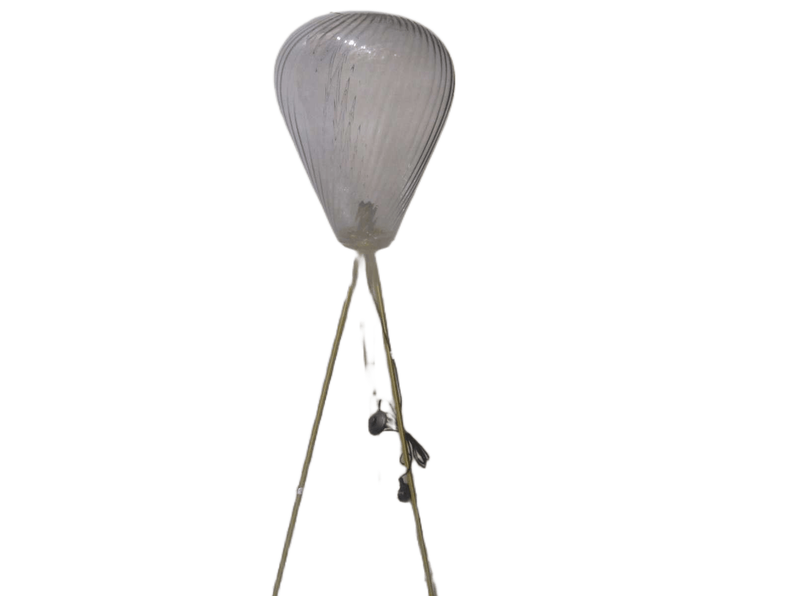 Floor Lamp With Bulb T185 Smoky+gold Glass+metal D40*h160