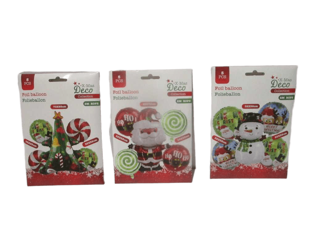 Ball Xmas Oon Set Of 5pcs 3ass