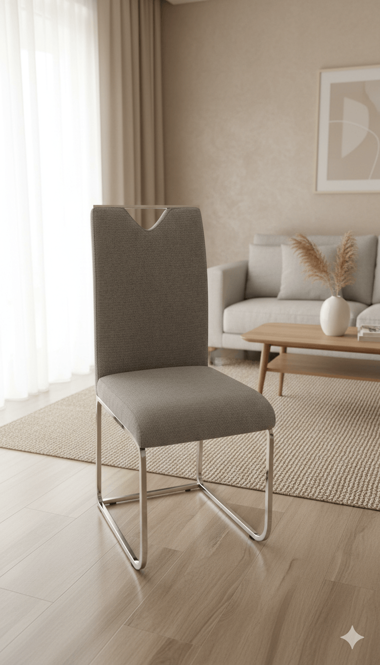 Dinning Chair Chromed Legs Fabric Wt5017 9 Taupe 57×42×99.5 2cl=