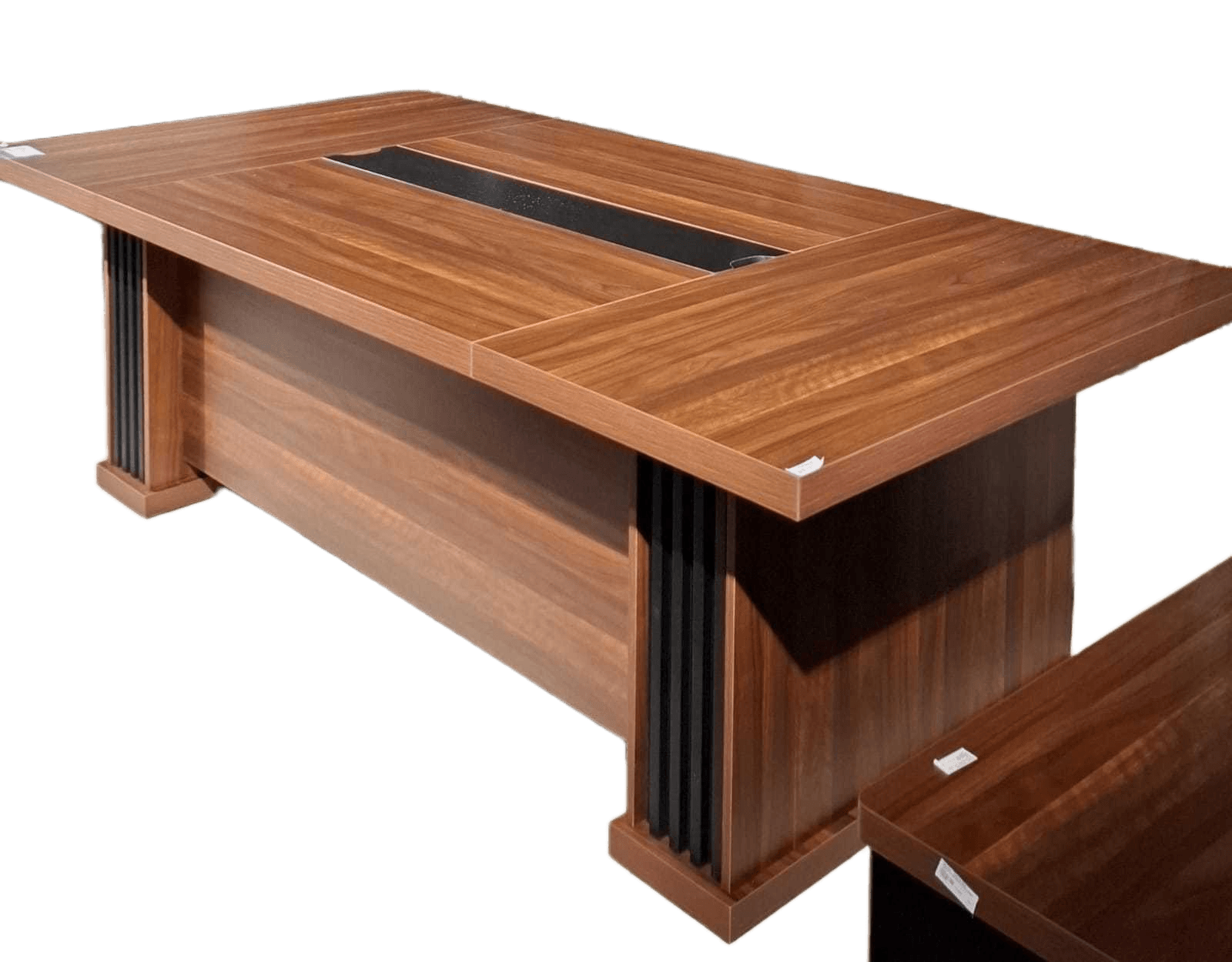 Meeting Table By Mfc. 211 King Walnut + Iron Black 2400*1200*750