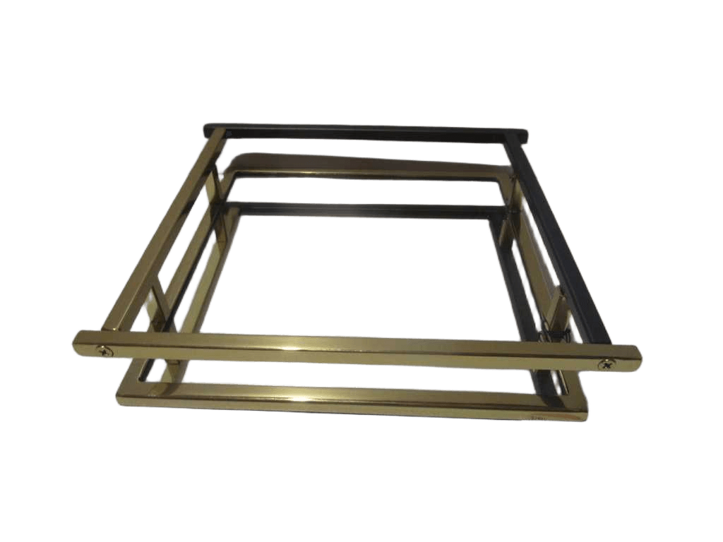 Tray Square With Mirror Steinless Steel Silver Plating