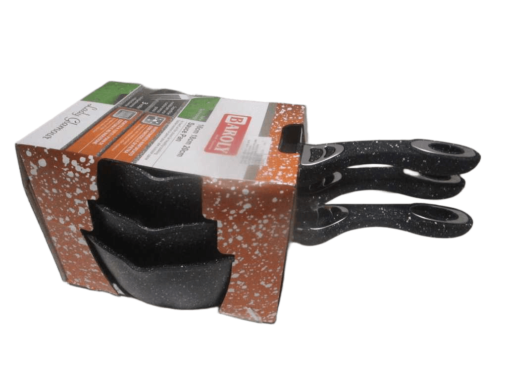 Pan Sauce Set Of 3 16cm,18cm, 20cm Non-Sick Coating Suitable For All Cooktops,3mm 16cmx7.5 18cmx8 20cmx8.5
