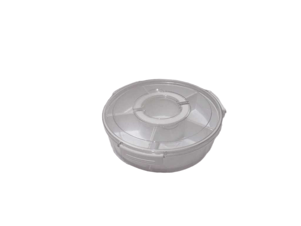 Snack Box White Snack Box, Transparent Pet Outsize With White Pp Containers Inside, 3 Lock Closures, Size 30.3x28x8.2cm 4l Weight: 812 G