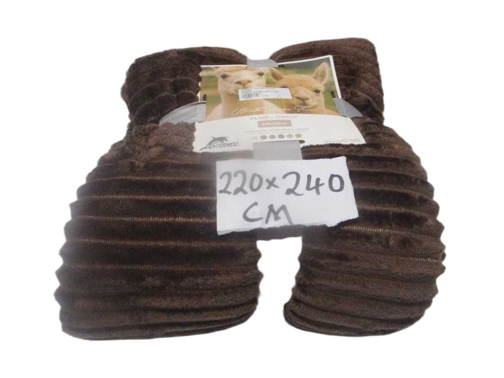 Blanket, 100% Polyester, 220gsm Packing: Color Card+cord Coffee 220*240