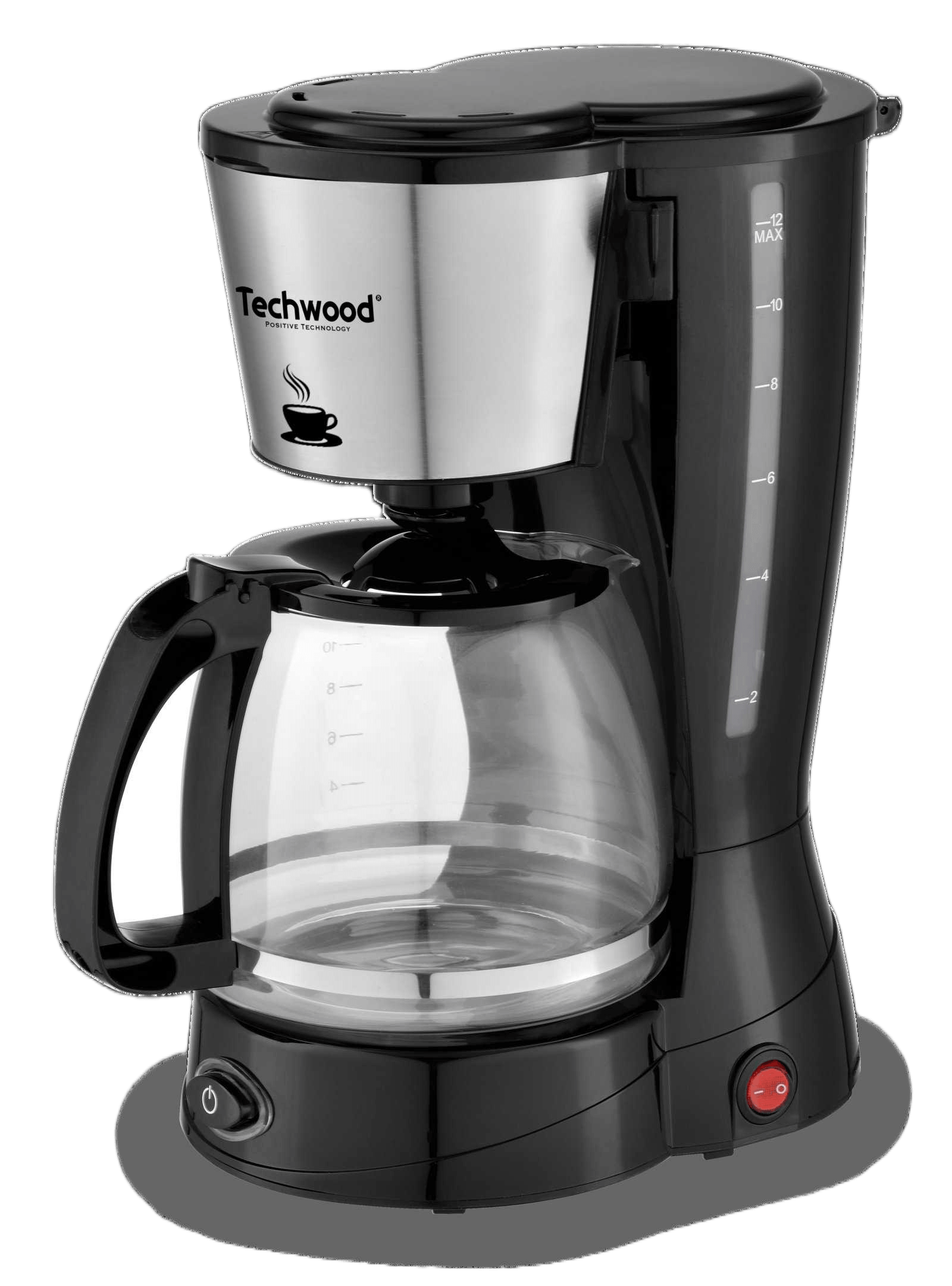Coffee Maker Electric 12/15 Cups Stainless Steel Decor Stop Drip System Washable Permanent Filter Visible And Graduated Water Level 1.5l On/Off Button With Indicator Light Power: 800w