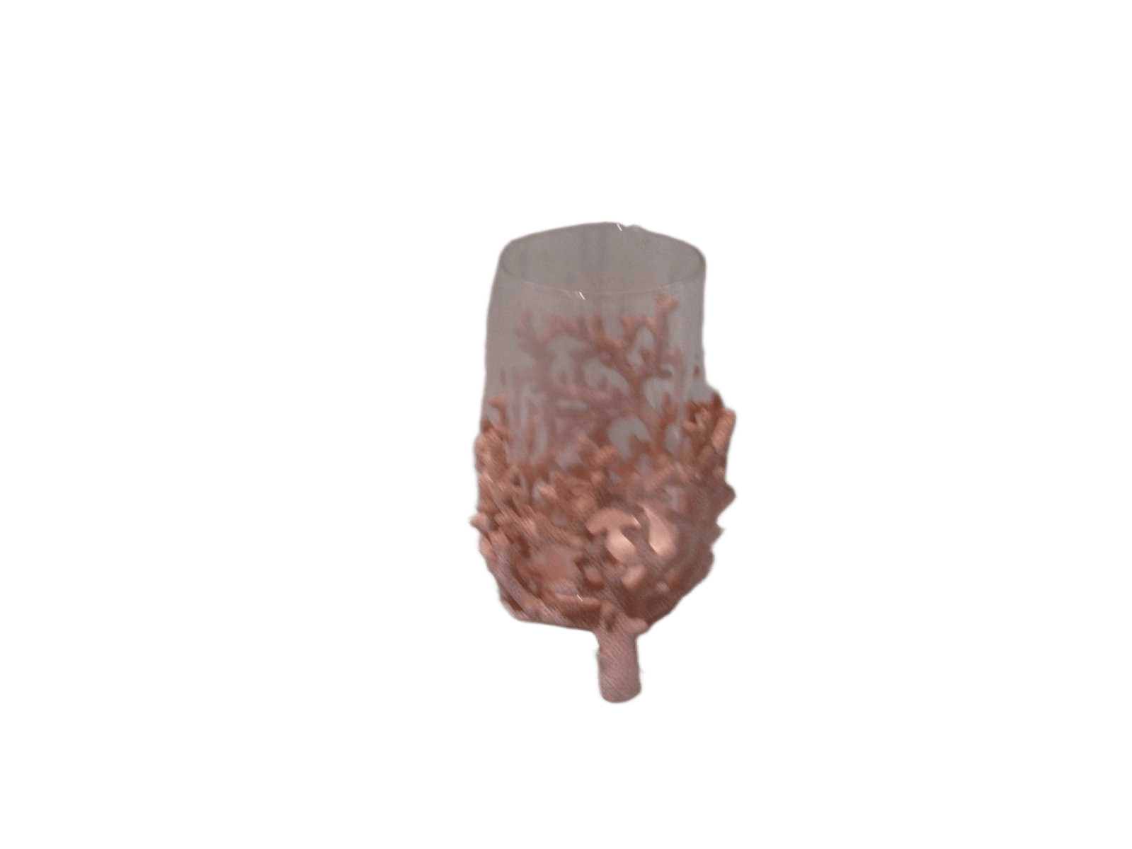 Vase Resin Coral W/Glass Pink Resine, Pink, With Glass 17x16.5x21