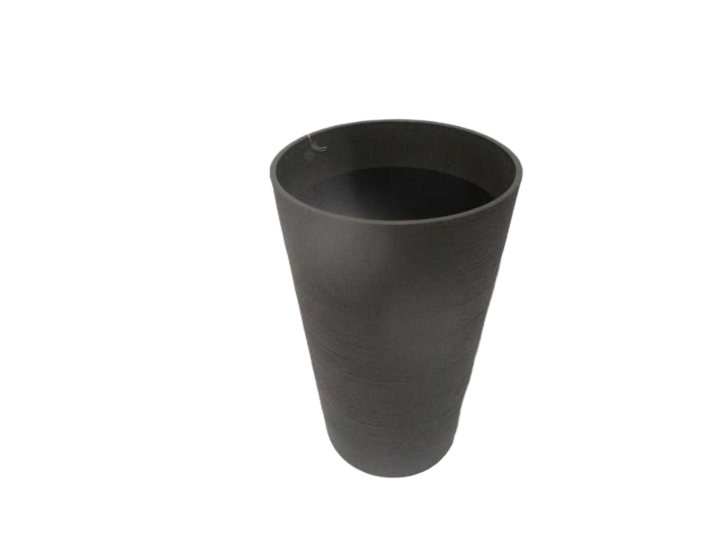 Flower Pot Balata Pp With Hole+plug 1808g 100% Recyclable Home Dark Grey Dia34xh55