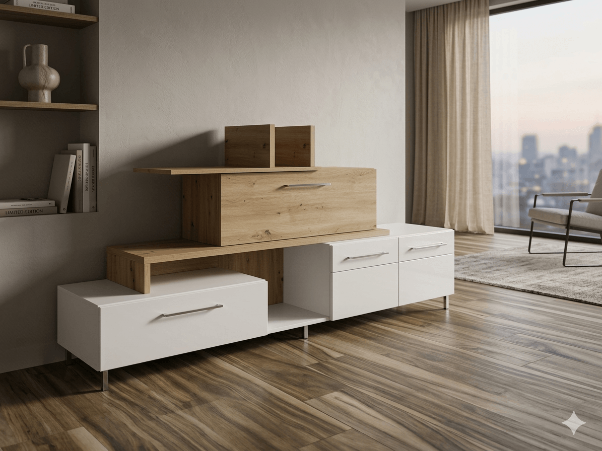 Wall Unit Melamine Faced Chipboard Entertainment Center