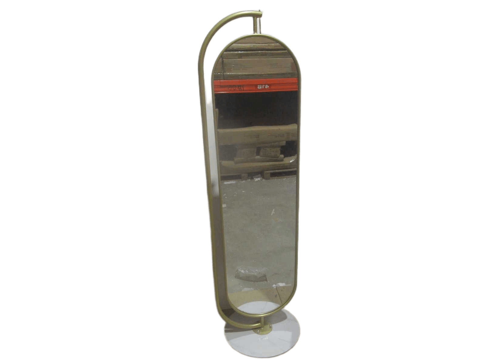 Mirror Pivotantaluminum Mirror 3mm Metal Frame Stone Base With 3 Hooks On The Back Gold 174*40*3.5cm