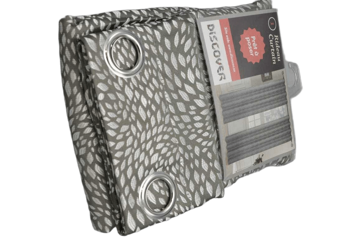 Curtain, 14 Rings Silver 100% Polyester Jacquard Gsm: 150 G Grey 1cl=