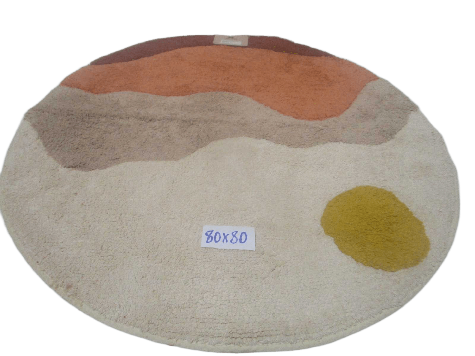 Round Carpet Cotton Tuffed Without Laces Latex Backing 1700 Gsm Vcp/Bm/102694 80x80